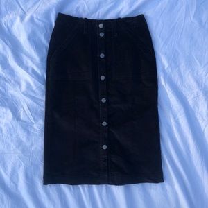 Vero Moda Black Corduroy Button-up Skirt